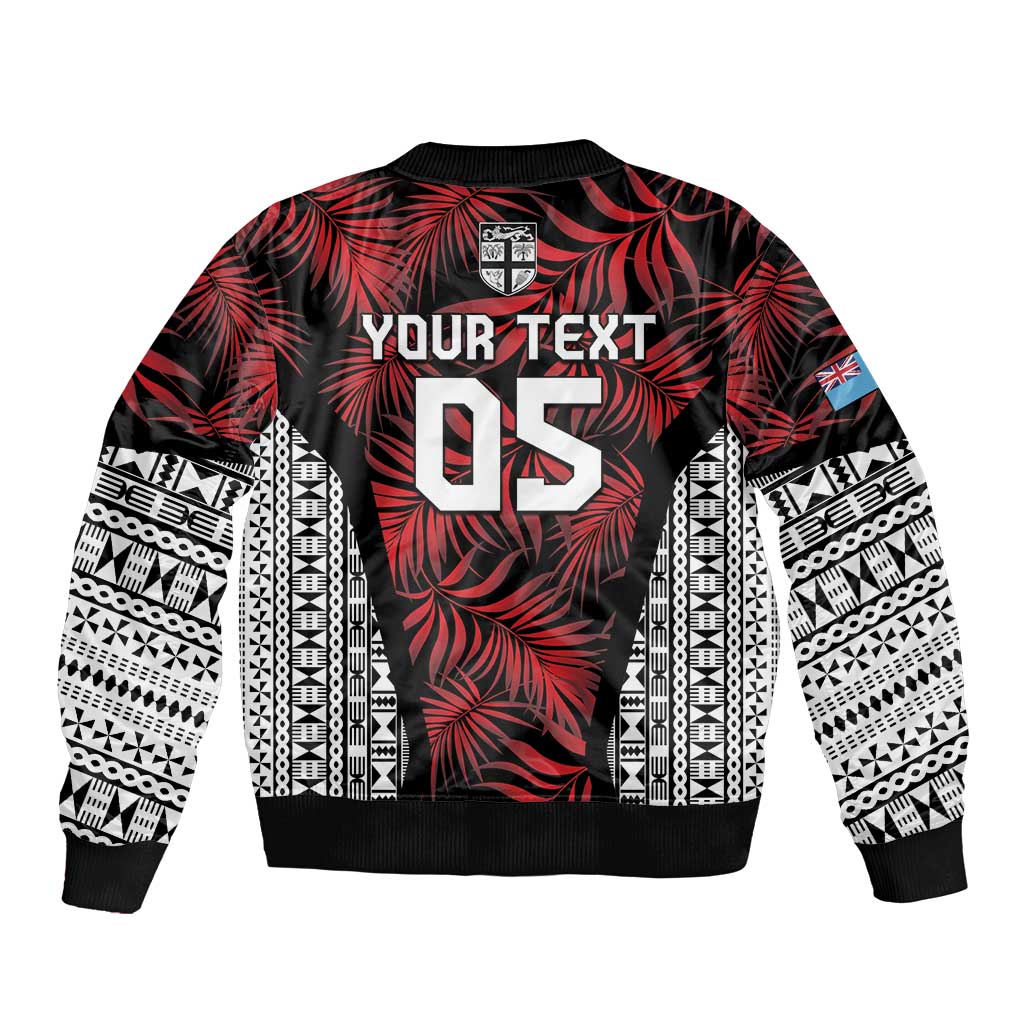 Custom Flying Fijians Rugby 2024 Pacific Sleeve Zip Bomber Jacket Go Fiji LT05 - Polynesian Pride