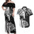 Custom New Zealand And Fiji Rugby 2024 Couples Matching Off Shoulder Maxi Dress and Hawaiian Shirt Maori Kiwi With Fijian Palm Tree