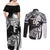 Custom New Zealand And Fiji Rugby 2024 Couples Matching Off Shoulder Maxi Dress and Long Sleeve Button Shirt Maori Kiwi With Fijian Palm Tree