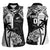 Custom New Zealand And Fiji Rugby 2024 Women Sleeveless Polo Shirt Maori Kiwi With Fijian Palm Tree