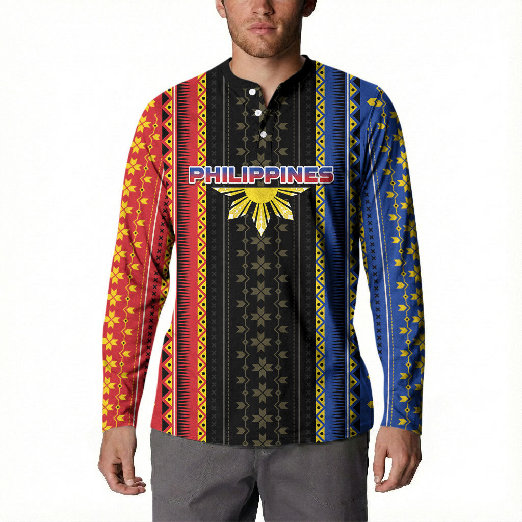 Personalised Philippines Filipinos Button Sweatshirt Igorot Tribal Inspiration Pattern Style LT05 - Polynesian Pride
