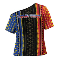 Personalised Philippines Filipinos Cross Shoulder Shirt Igorot Tribal Inspiration Pattern Style LT05 - Polynesian Pride