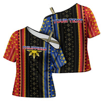 Personalised Philippines Filipinos Cross Shoulder Shirt Igorot Tribal Inspiration Pattern Style LT05 - Polynesian Pride