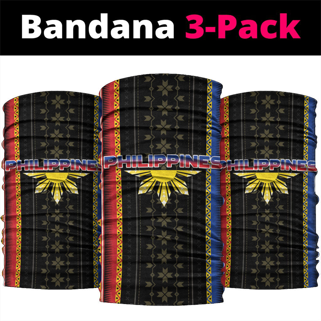 Philippines Filipinos Neck Gaiter Igorot Tribal Inspiration Pattern Style LT05 package One Size: 25*50cm Black - Polynesian Pride