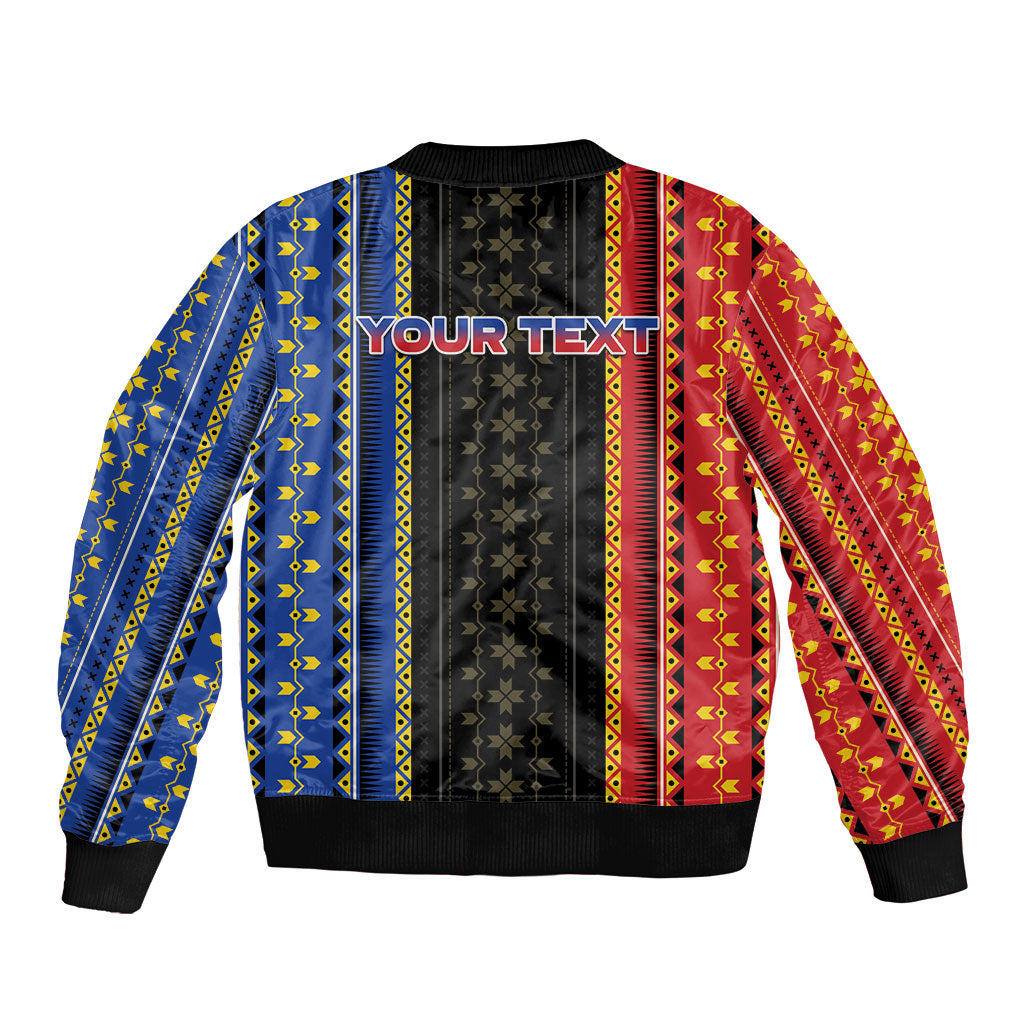 Personalised Philippines Filipinos Sleeve Zip Bomber Jacket Igorot Tribal Inspiration Pattern Style LT05 - Polynesian Pride