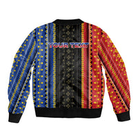 Personalised Philippines Filipinos Sleeve Zip Bomber Jacket Igorot Tribal Inspiration Pattern Style LT05 - Polynesian Pride