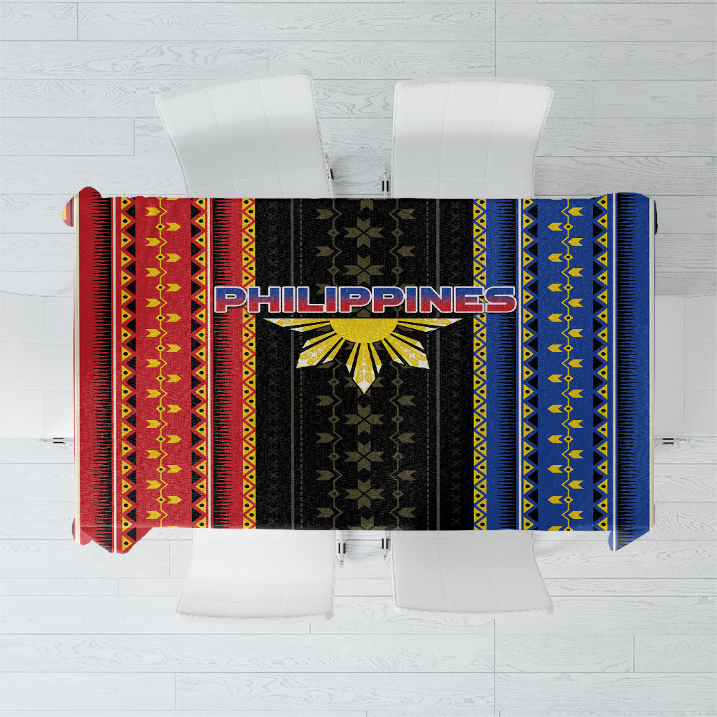 Philippines Filipinos Tablecloth Igorot Tribal Inspiration Pattern Style LT05 Black - Polynesian Pride