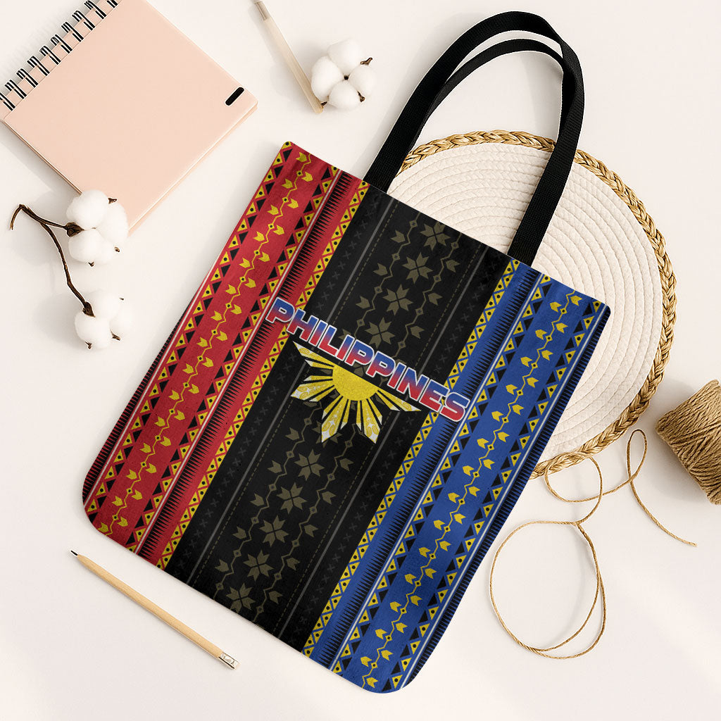 Philippines Filipinos Tote Bag Igorot Tribal Inspiration Pattern Style LT05 Black Strap One Size Black - Polynesian Pride