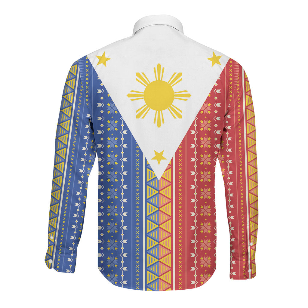 Philippines Sun Long Sleeve Button Shirt Igorot Tribal Inspiration LT05 - Polynesian Pride