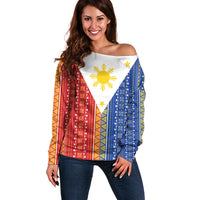 Philippines Sun Off Shoulder Sweater Igorot Tribal Inspiration LT05 Women Colorful - Polynesian Pride