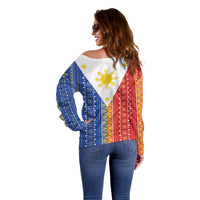 Philippines Sun Off Shoulder Sweater Igorot Tribal Inspiration LT05 - Polynesian Pride