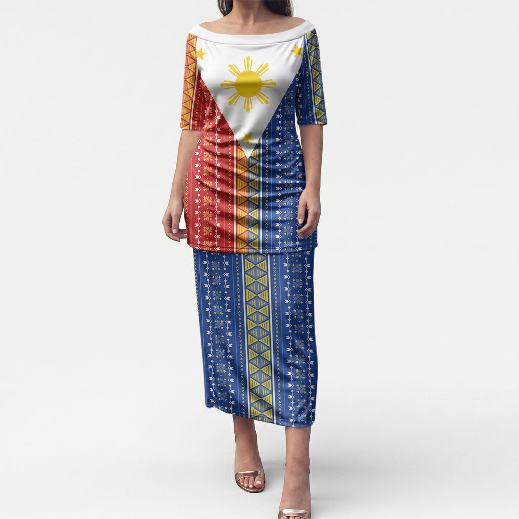 Philippines Sun Puletasi Igorot Tribal Inspiration LT05 Long Dress Colorful - Polynesian Pride