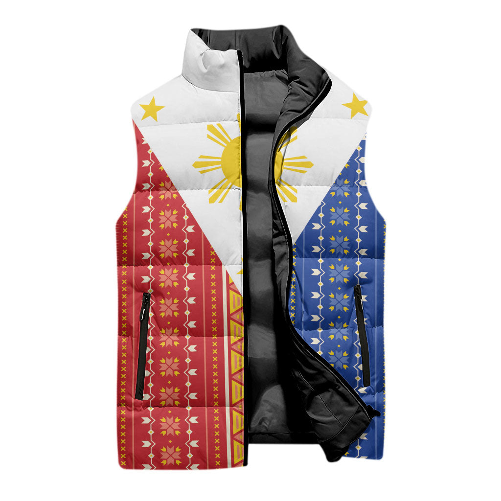 Philippines Sun Sleeveless Puffer Jacket Igorot Tribal Inspiration LT05 - Polynesian Pride