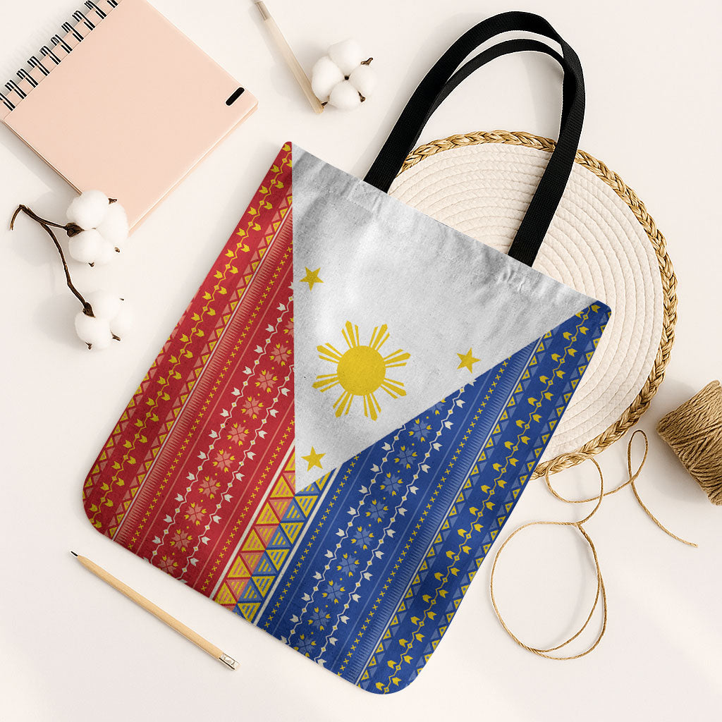 Philippines Sun Tote Bag Igorot Tribal Inspiration LT05 Black Strap One Size Colorful - Polynesian Pride