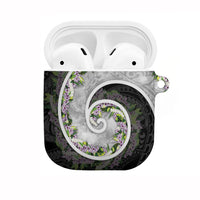 Piko Hawaii AirPods Case Polynesian Pattern With Maile Pikake Honohono Lei LT05 Black - Polynesian Pride