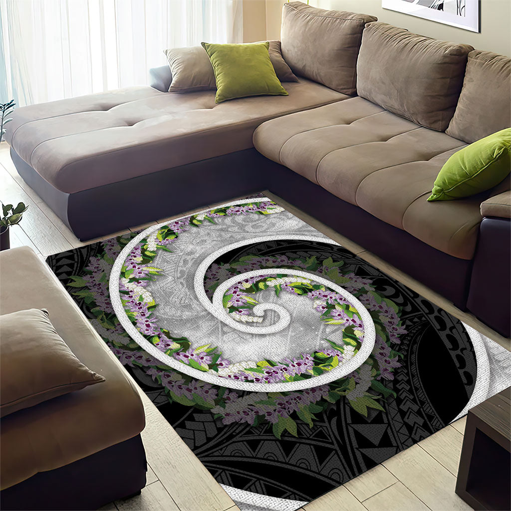 Piko Hawaii Area Rug Polynesian Pattern With Maile Pikake Honohono Lei LT05 - Polynesian Pride