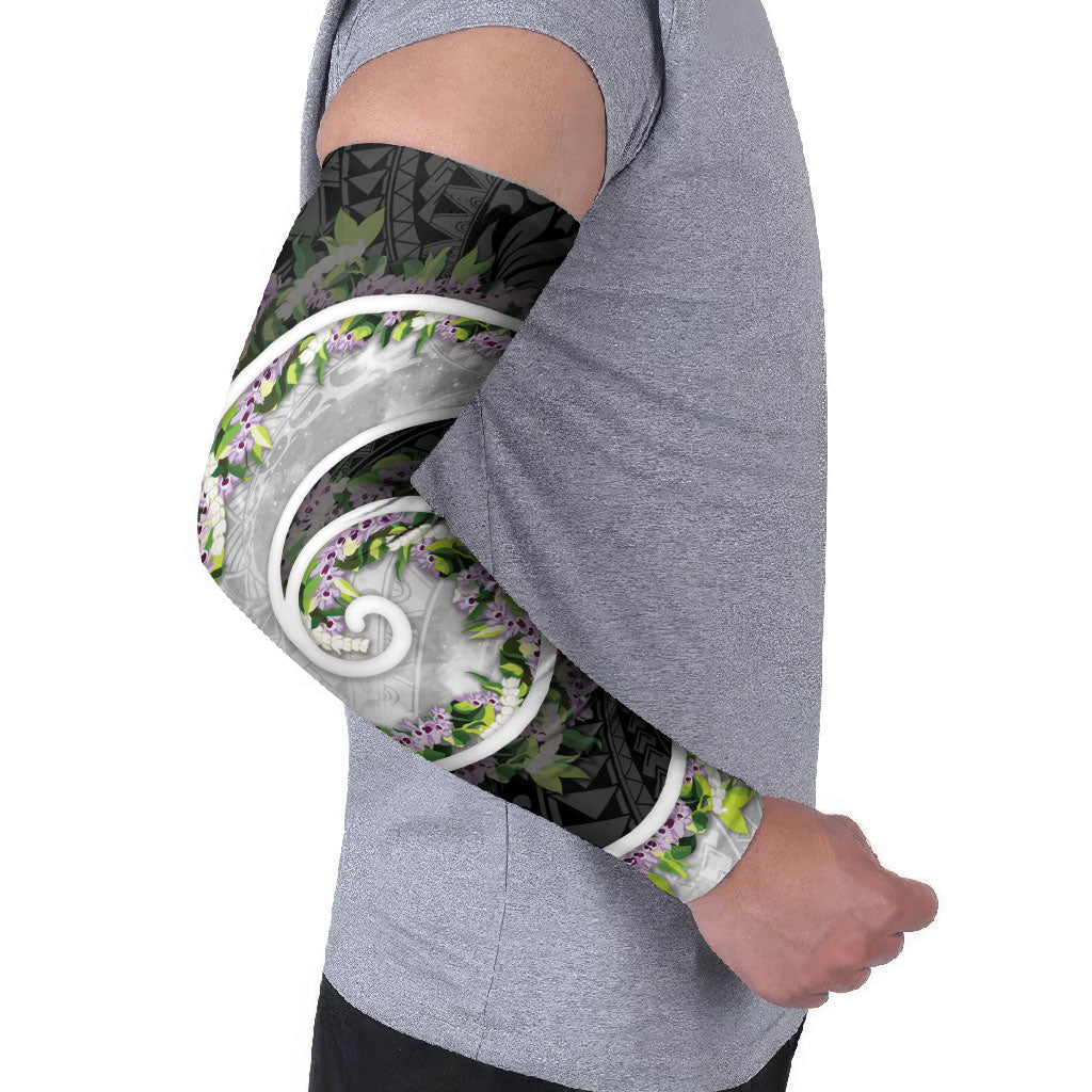 Piko Hawaii Arm Sleeves Polynesian Pattern With Maile Pikake Honohono Lei LT05 - Polynesian Pride