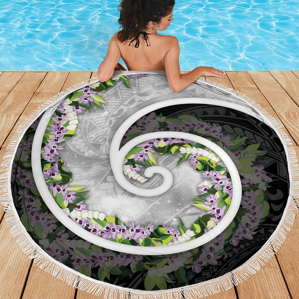 Piko Hawaii Beach Blanket Polynesian Pattern With Maile Pikake Honohono Lei LT05 - Polynesian Pride