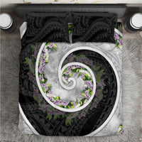 Piko Hawaii Bedding Set Polynesian Pattern With Maile Pikake Honohono Lei LT05 Black - Polynesian Pride