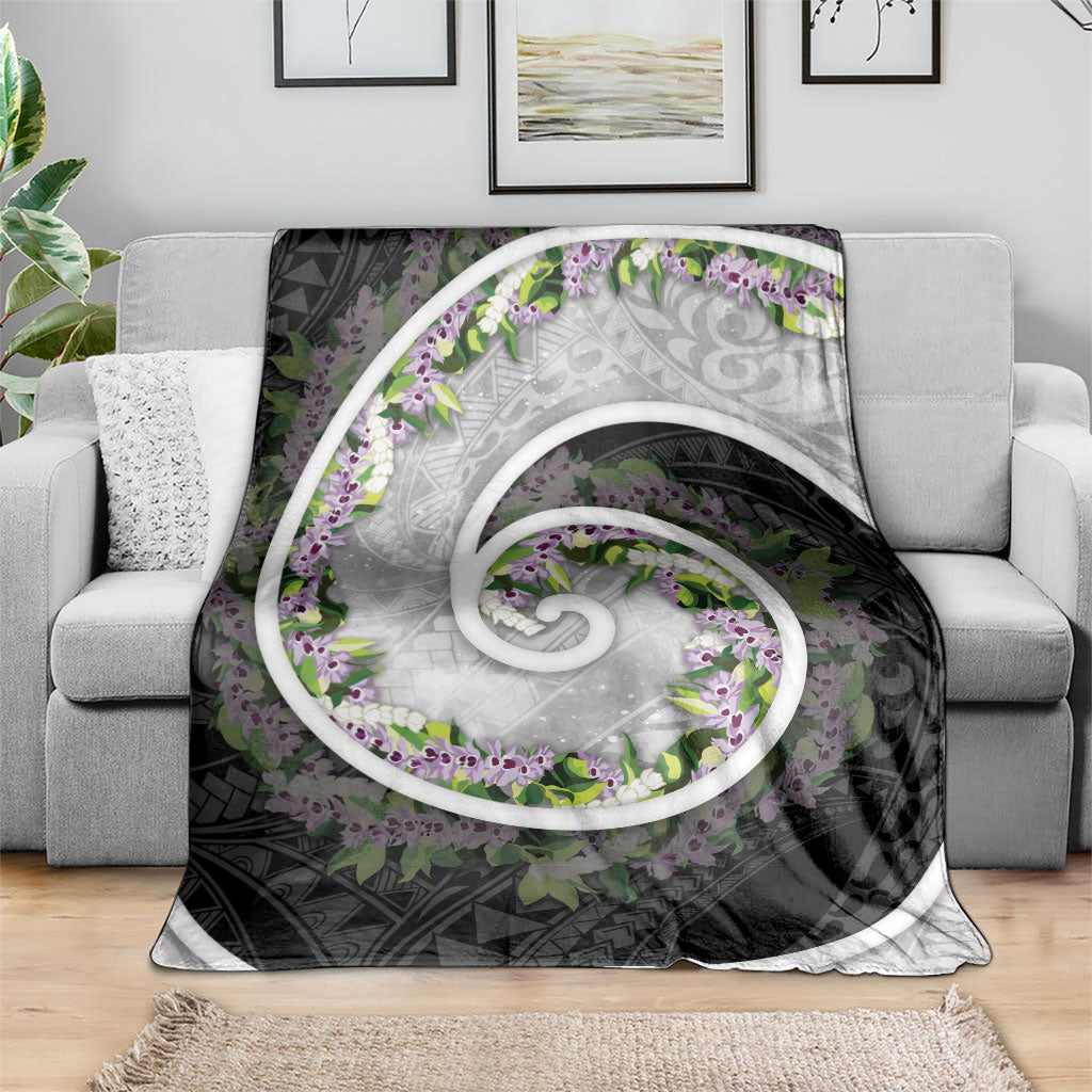 Piko Hawaii Blanket Polynesian Pattern With Maile Pikake Honohono Lei LT05 - Polynesian Pride