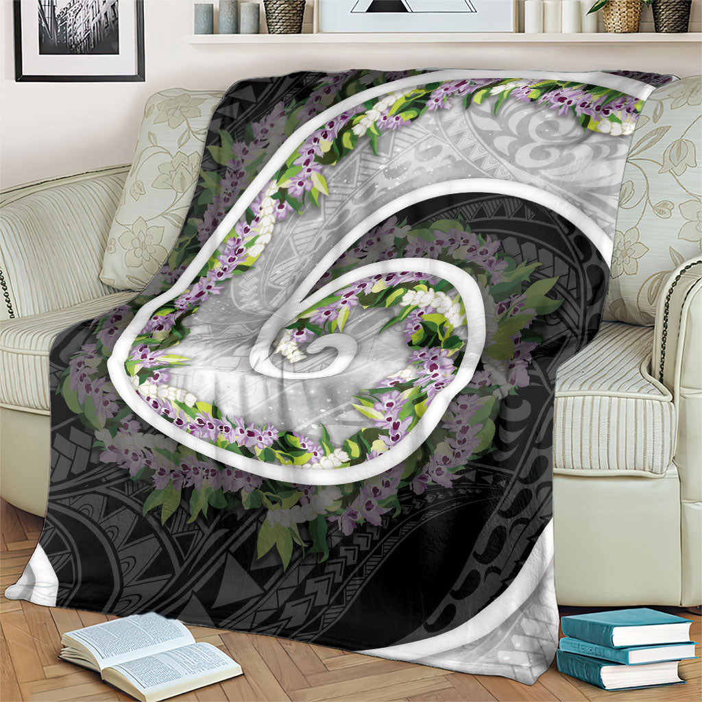 Piko Hawaii Blanket Polynesian Pattern With Maile Pikake Honohono Lei LT05 - Polynesian Pride