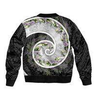Piko Hawaii Bomber Jacket Polynesian Pattern With Maile Pikake Honohono Lei LT05 - Polynesian Pride