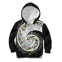 Piko Hawaii Kid Hoodie Polynesian Pattern With Maile Pikake Honohono Lei LT05 Hoodie Black - Polynesian Pride