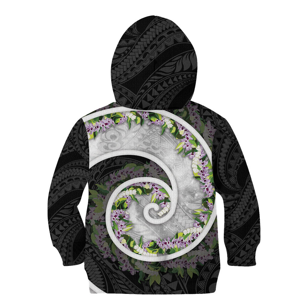 Piko Hawaii Kid Hoodie Polynesian Pattern With Maile Pikake Honohono Lei LT05 - Polynesian Pride