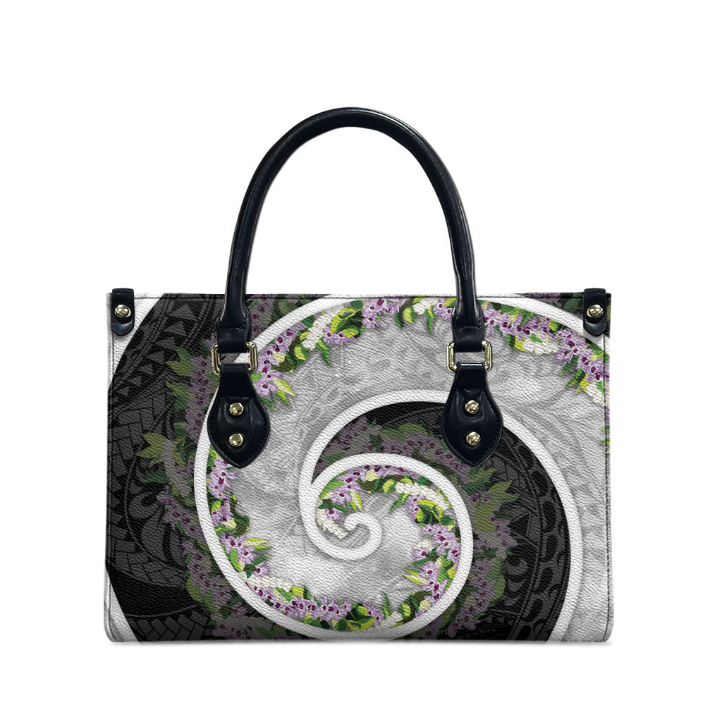 Piko Hawaii Leather Bag Polynesian Pattern With Maile Pikake Honohono Lei LT05 - Polynesian Pride