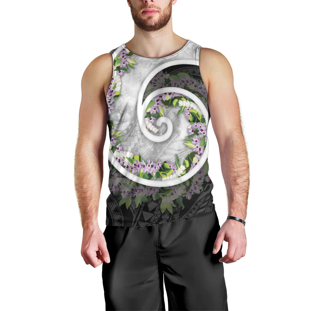 Piko Hawaii Men Tank Top Polynesian Pattern With Maile Pikake Honohono Lei LT05 - Polynesian Pride