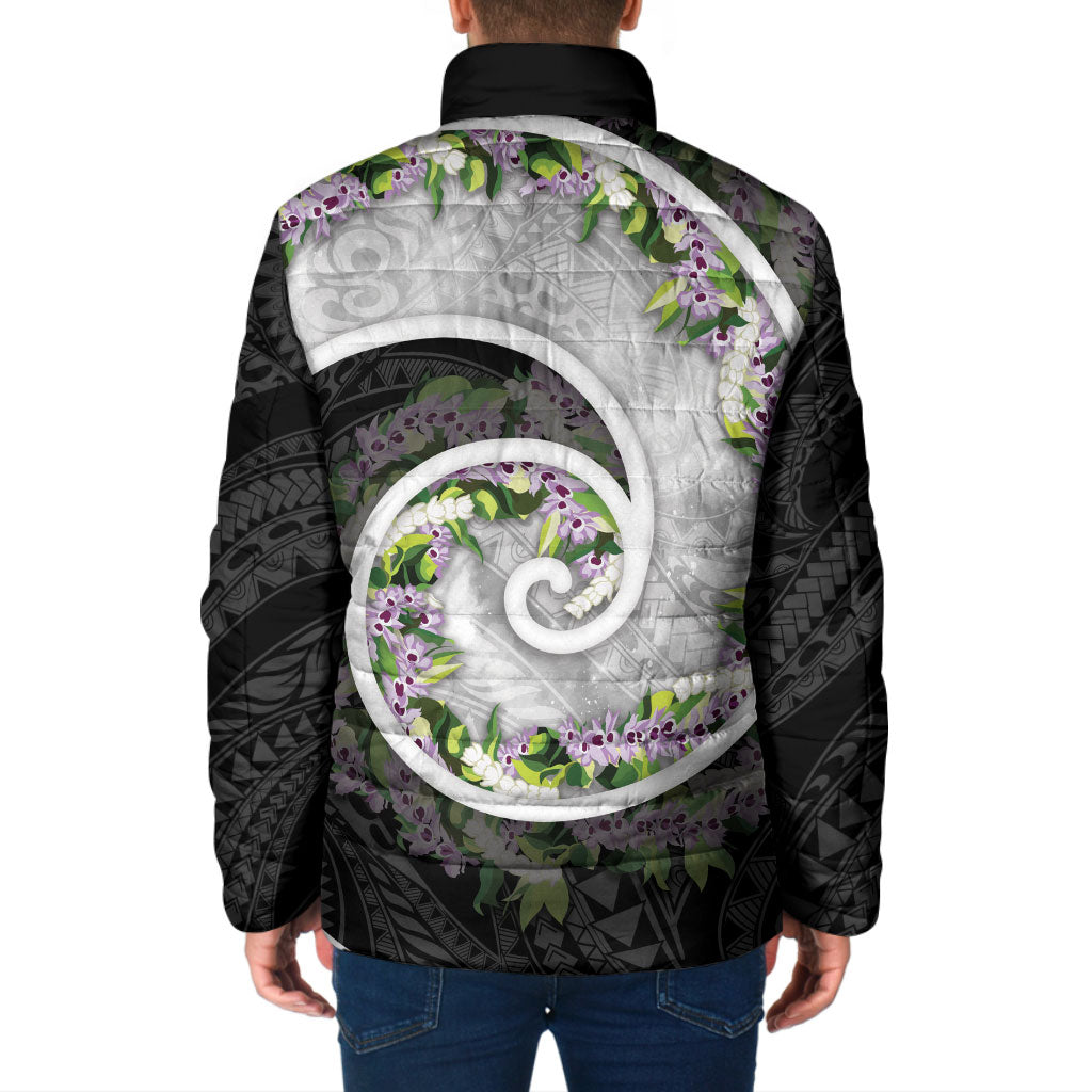 Piko Hawaii Padded Jacket Polynesian Pattern With Maile Pikake Honohono Lei LT05 - Polynesian Pride