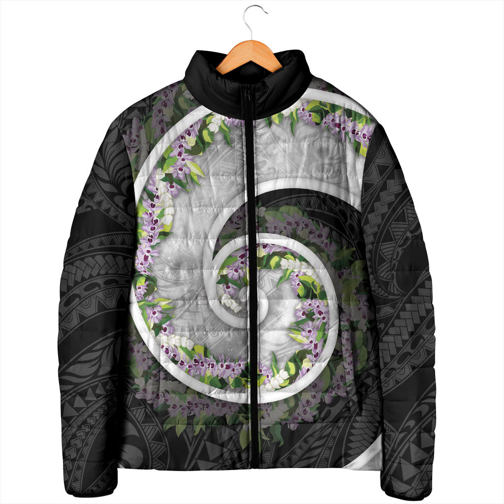 Piko Hawaii Padded Jacket Polynesian Pattern With Maile Pikake Honohono Lei LT05 - Polynesian Pride