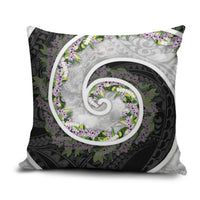 Piko Hawaii Pillow Cover Polynesian Pattern With Maile Pikake Honohono Lei LT05 Black - Polynesian Pride
