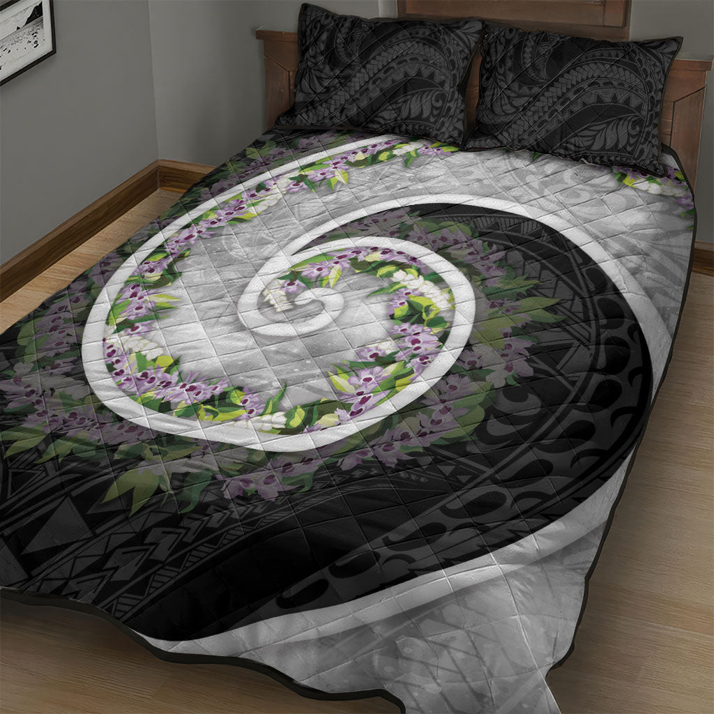 Piko Hawaii Quilt Bed Set Polynesian Pattern With Maile Pikake Honohono Lei LT05 - Polynesian Pride