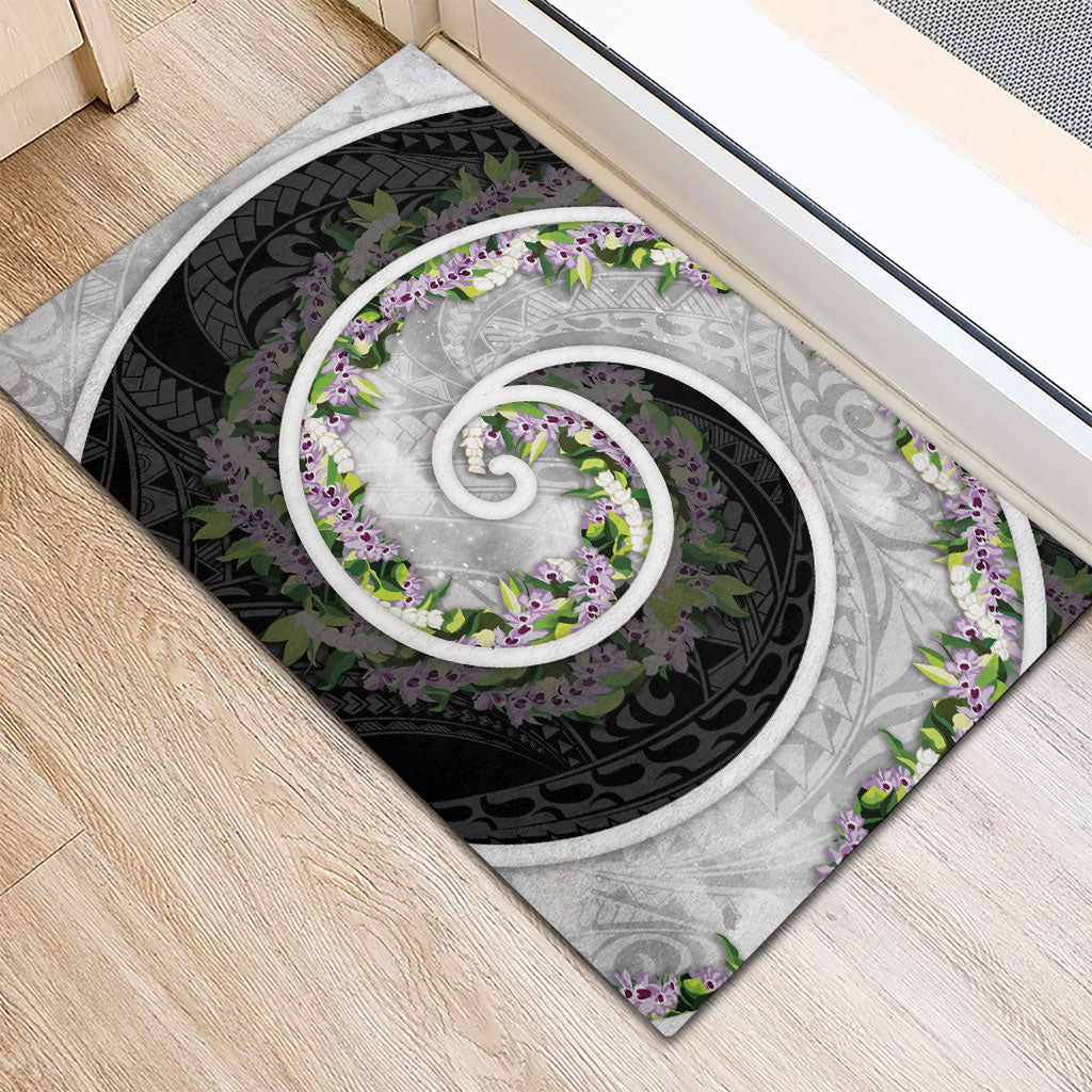 Piko Hawaii Rubber Doormat Polynesian Pattern With Maile Pikake Honohono Lei LT05 - Polynesian Pride