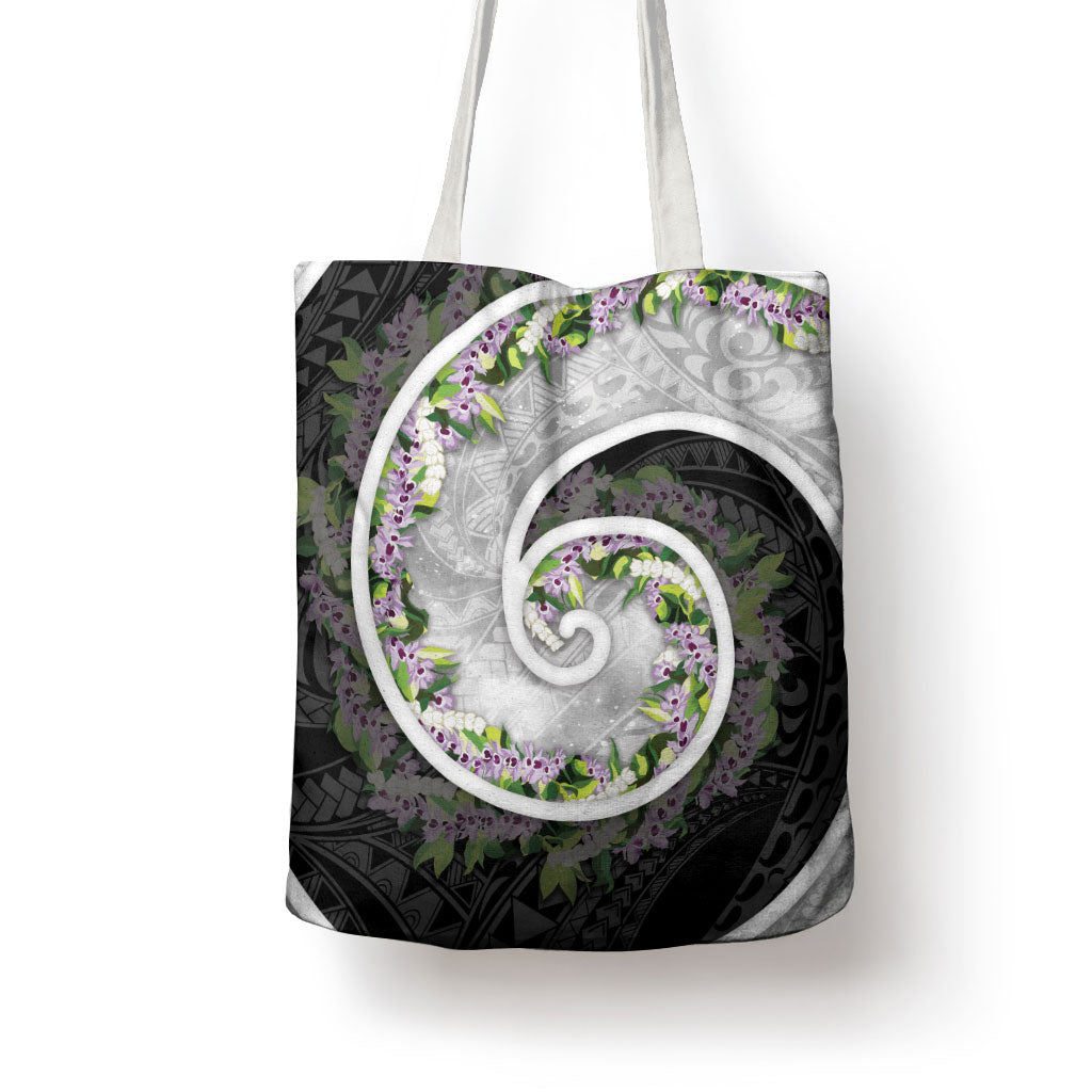 Piko Hawaii Tote Bag Polynesian Pattern With Maile Pikake Honohono Lei LT05 - Polynesian Pride