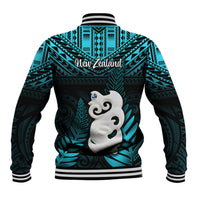 New Zealand Baseball Jacket Manaia Maori Pattern With Turquoise Fern LT05 - Polynesian Pride