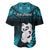 New Zealand Baseball Jersey Manaia Maori Pattern With Turquoise Fern LT05 - Polynesian Pride