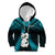 New Zealand Kid Hoodie Manaia Maori Pattern With Turquoise Fern LT05 Hoodie Turquoise - Polynesian Pride