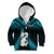 New Zealand Kid Hoodie Manaia Maori Pattern With Turquoise Fern LT05 Zip Hoodie Turquoise - Polynesian Pride