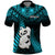 New Zealand Polo Shirt Manaia Maori Pattern With Turquoise Fern LT05 Turquoise - Polynesian Pride