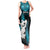 New Zealand Tank Maxi Dress Manaia Maori Pattern With Turquoise Fern LT05 Women Turquoise - Polynesian Pride