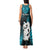 New Zealand Tank Maxi Dress Manaia Maori Pattern With Turquoise Fern LT05 - Polynesian Pride