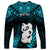 Personalized New Zealand Long Sleeve Shirt Manaia Maori Pattern With Turquoise Fern LT05 - Polynesian Pride