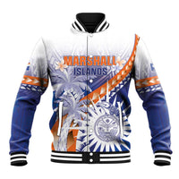 Personalised Marshall Islands Manit Day Baseball Jacket Polynesian Tribal Tattoo Tropical Style LT05 Unisex Blue - Polynesian Pride