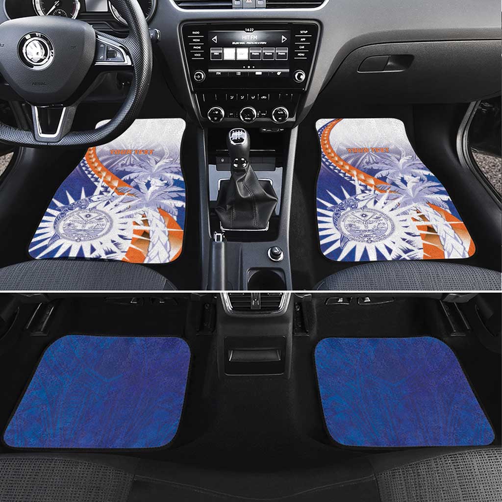Marshall Islands Manit Day Car Mats Polynesian Tribal Tattoo Tropical Style LT05 Set 4pcs Blue - Polynesian Pride