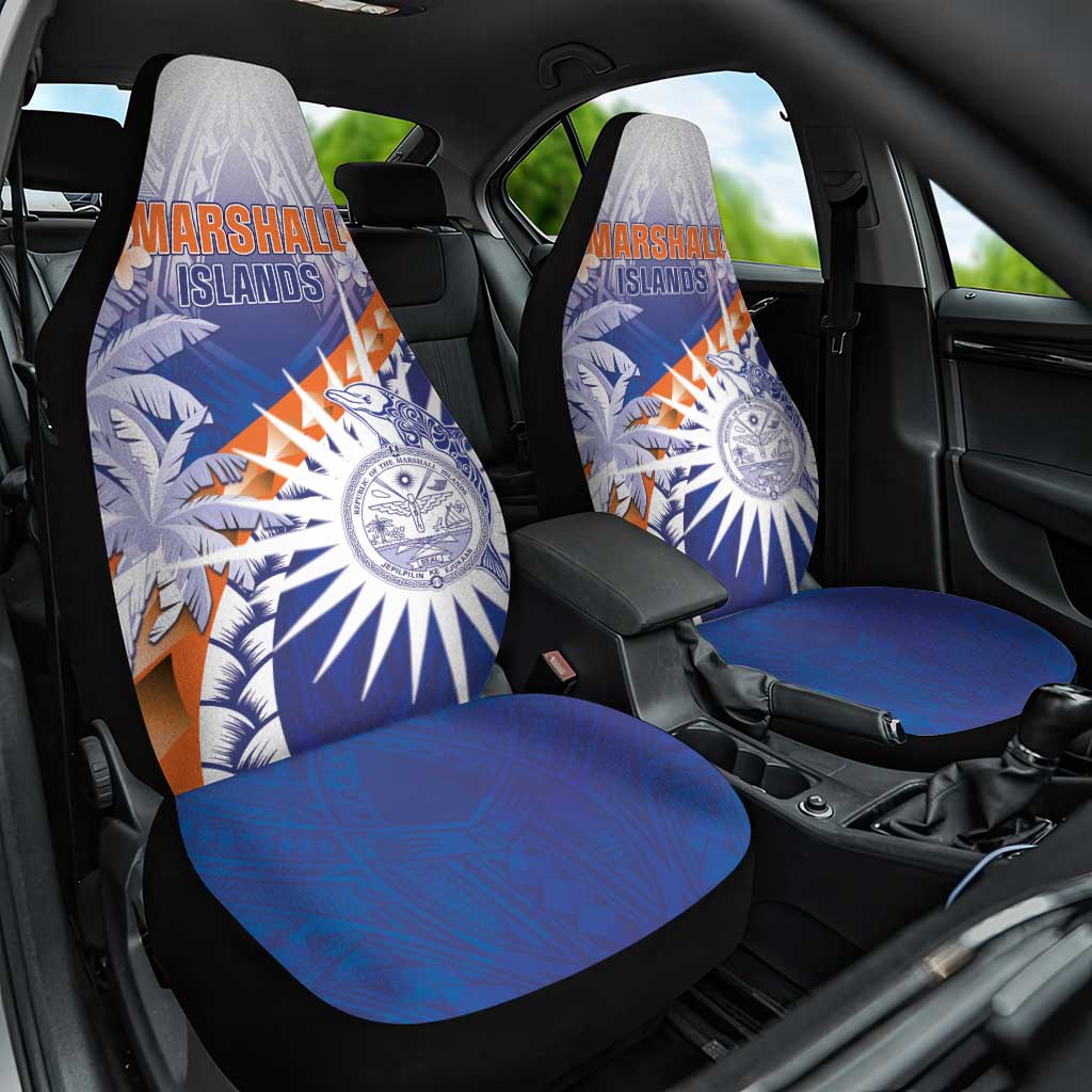 Marshall Islands Manit Day Car Seat Cover Polynesian Tribal Tattoo Tropical Style LT05 One Size Blue - Polynesian Pride