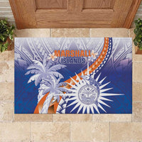 Marshall Islands Manit Day Rubber Doormat Polynesian Tribal Tattoo Tropical Style LT05 Blue - Polynesian Pride