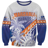 Personalised Marshall Islands Manit Day Sweatshirt Polynesian Tribal Tattoo Tropical Style LT05 Unisex Blue - Polynesian Pride