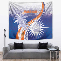 Marshall Islands Manit Day Tapestry Polynesian Tribal Tattoo Tropical Style LT05 Blue - Polynesian Pride